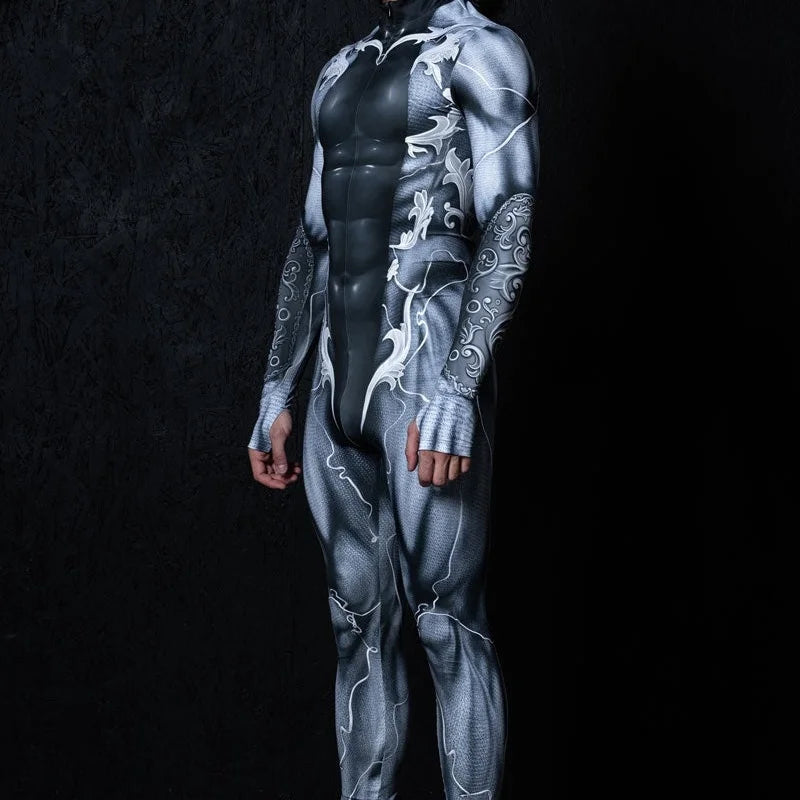 Mechanical Muscle Zentai Bodysuit — Men’s Halloween Punk Cosplay & Carnival Costume 2025