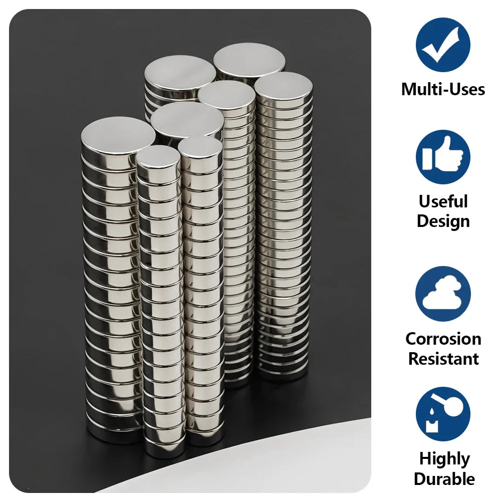 N35 Neodymium Round Magnets - Super Strong Permanent Fridge Magnets for DIY Crafts and Projects