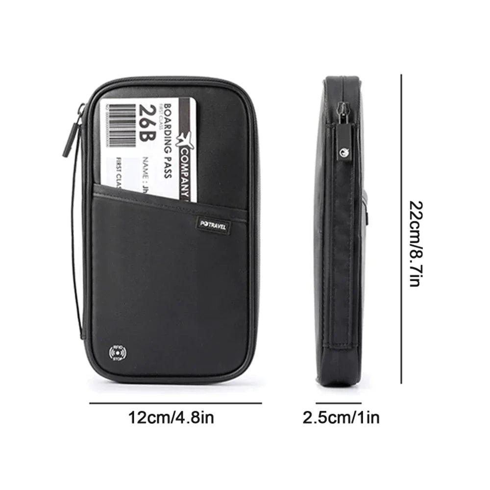 RFID Blocking Family Passport Wallet – Multi-Functional Travel Document Organizer Bag