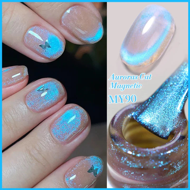 BORN PRETTY Cat Magnetic Gel Nail Polish 117 Colors 10ml Full Coverage Semi-Permanent Soak-Off Nail Varnish for Salon Manicure Glitter Cat Eye Nails