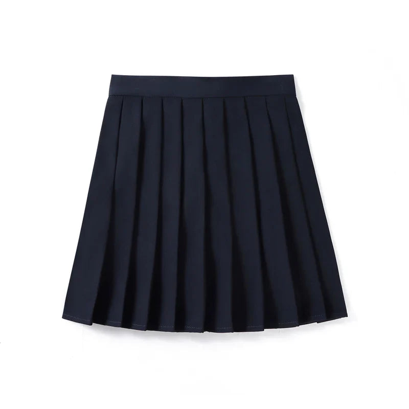 Women’s High Waist A-Line Skirt – Summer Harajuku Style Black Mini Pleated School Girl Uniform