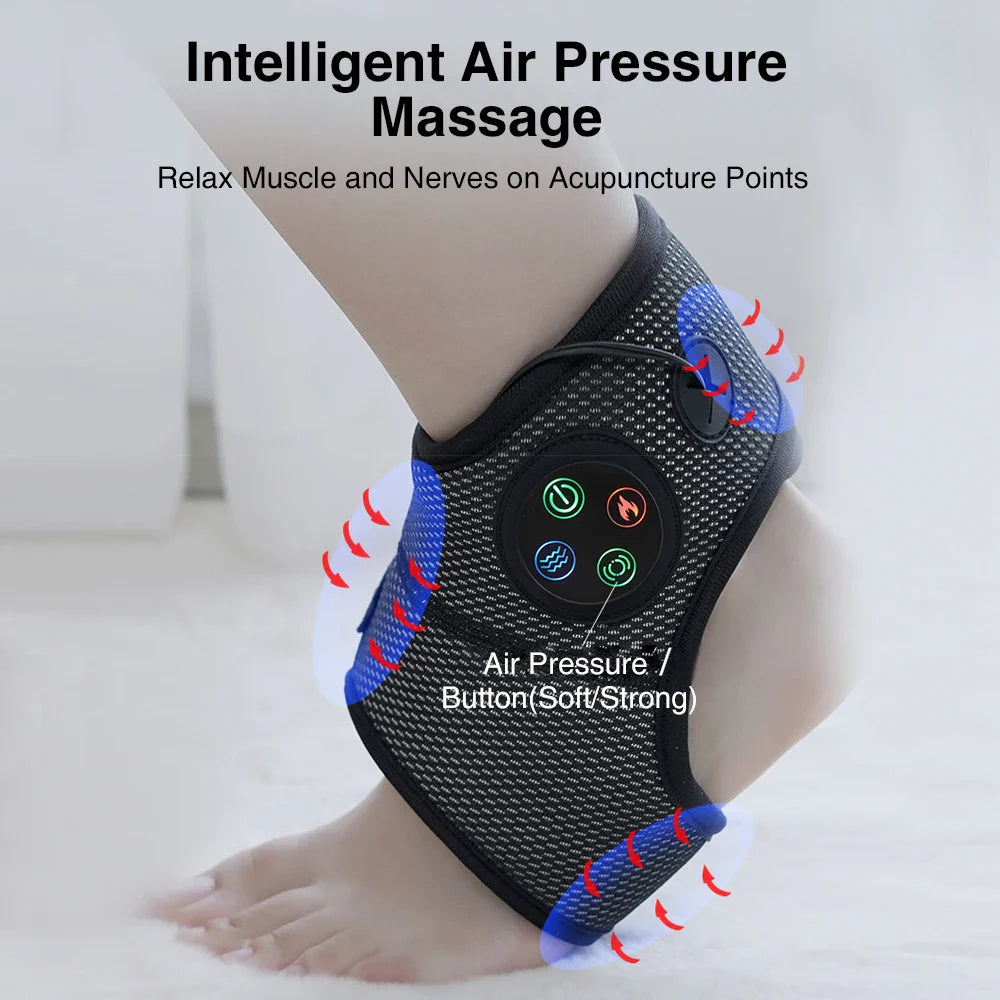Electric Ankle Massager with Air Compression - Ankle Brace for Relaxation, Pain Relief, and Foot Health Care