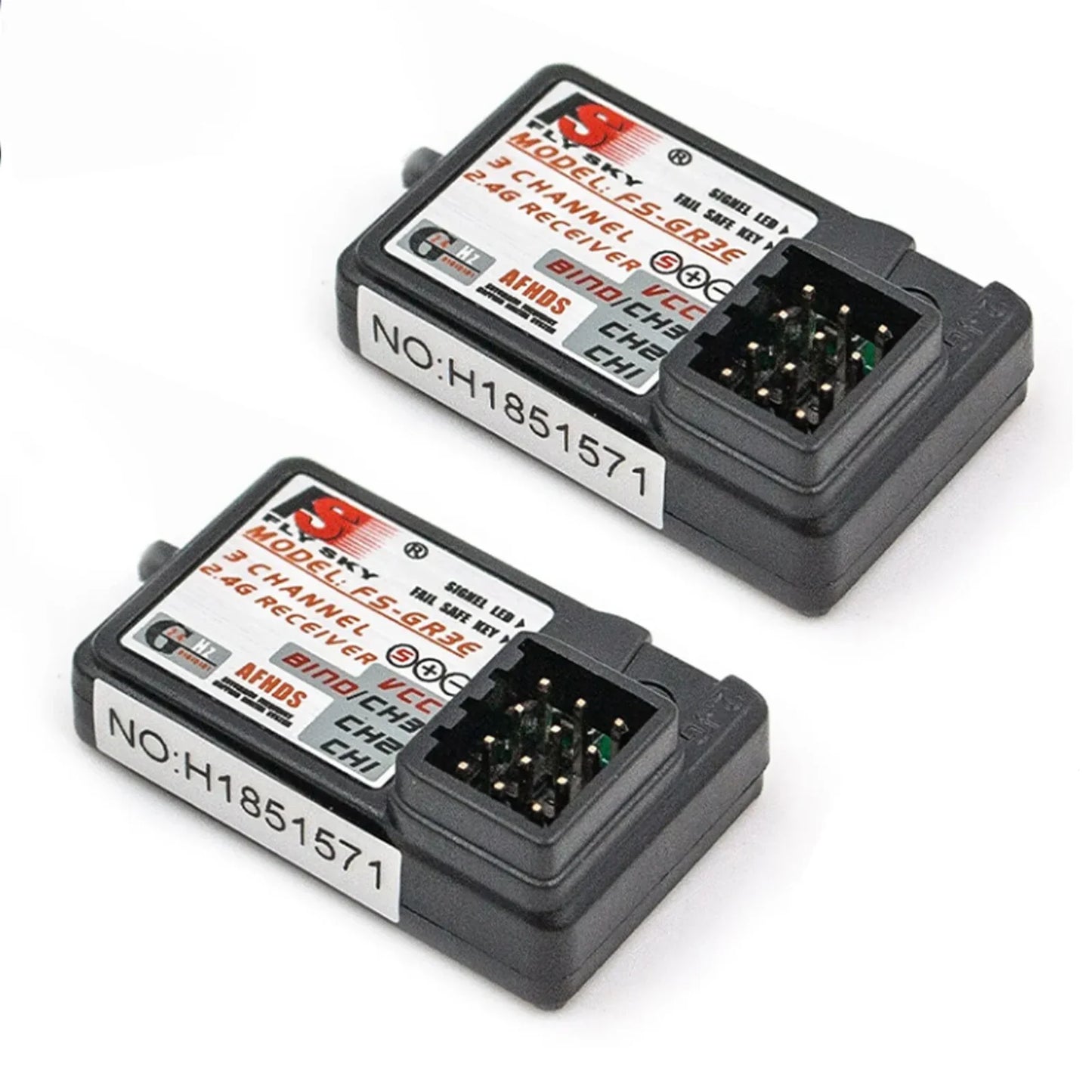 Flysky FS-GR3E 3-Channel 2.4G Receiver for RC Car, Truck, Boat – Upgrade for GT3B/GT3C Transmitter, Failsafe Included (1/2/4pcs)