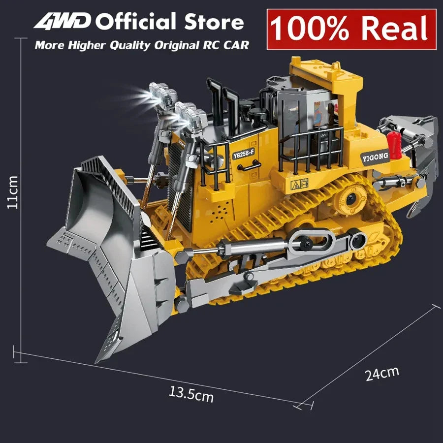 4WD RC Excavator Alloy Dump Truck Bulldozer | Remote Control Construction Vehicle Toy for Kids