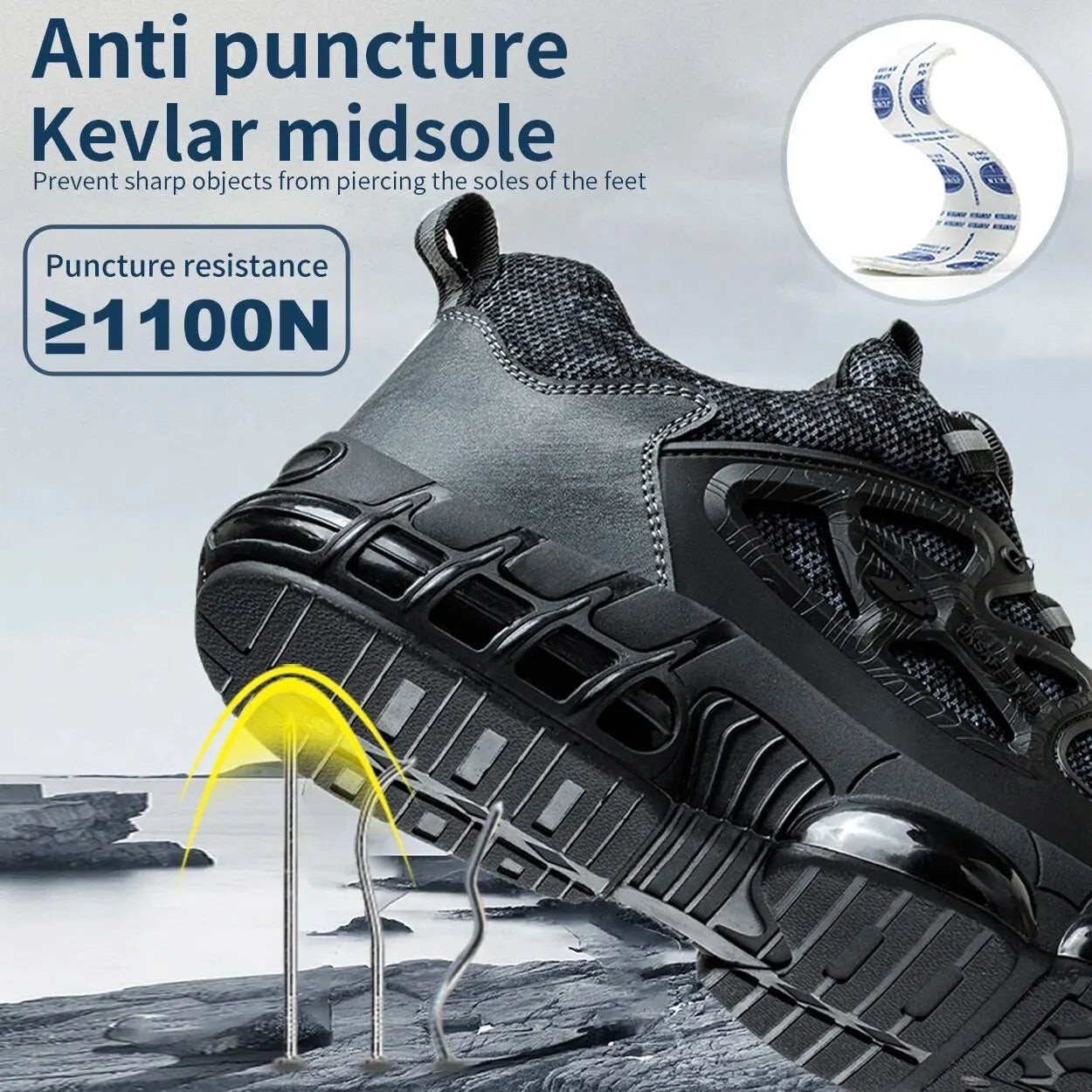 Steel Toe Men’s Work Boots – Lightweight Indestructible Safety Shoes, Anti-Smash & Anti-Puncture Sneakers