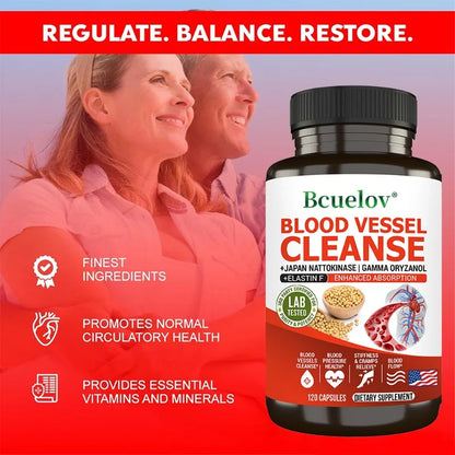Vascular Cleanser Capsules – Purify Blood, Lower Cholesterol & Support Cardiovascular Health, 120 Count