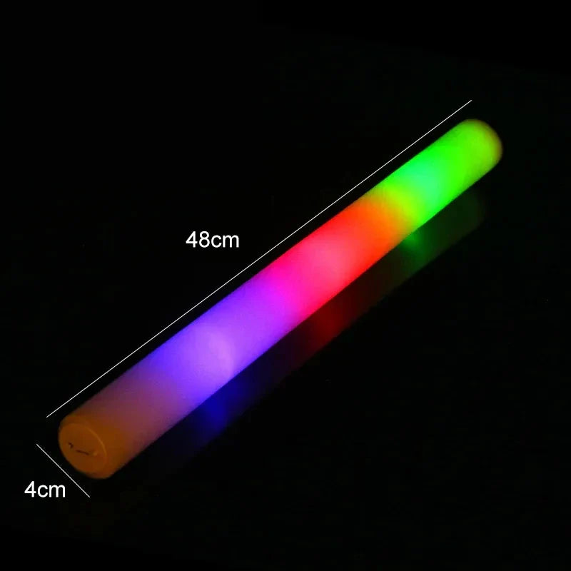 10/20PCS White LED Foam Sticks – 48cm Light-Up Glow Batons with 3 Flashing Modes for Party & Glow-in-the-Dark Events