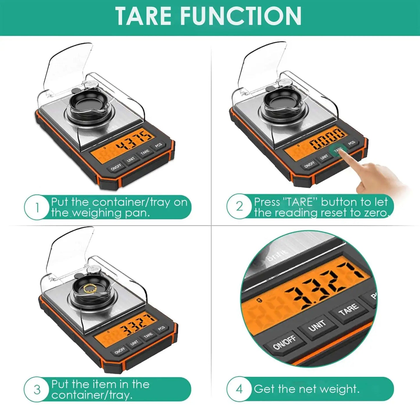 Brifit 0.001g Precision Digital Pocket Scale – 50g Mini Milligram Scale with Calibration Weights