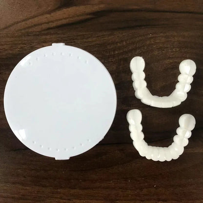 Upper & Lower Fake Teeth Covers – Comfortable Flexible Veneers for Whitening, Braces, and Fun Toy Use