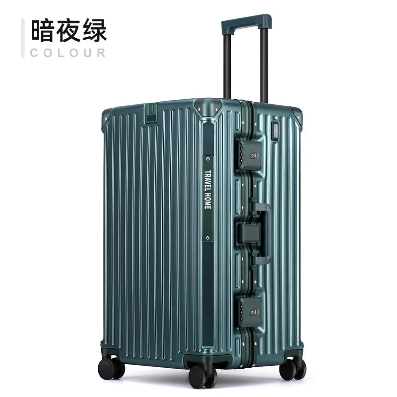 COLENARA Aluminum Frame Suitcase — High-Quality Large Capacity Trolley Travel Bag, 24", 26", 28", 30" Rolling Luggage