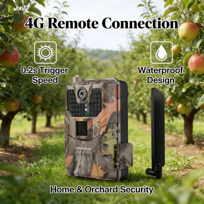 4G 120MP 4K Trail Camera HC900PRO – Wildlife Hunting Camera with Live APP Monitoring, Free Cloud Storage, Night Vision & Motion Detection Photo Trap System
