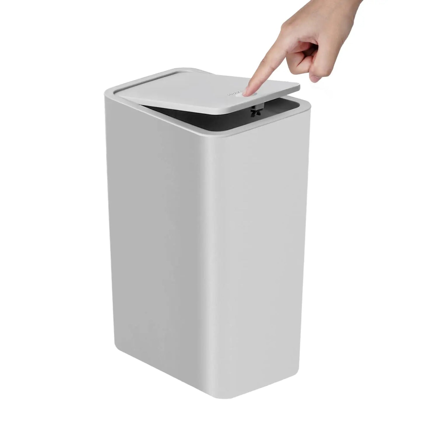 10L Bathroom Trash Can with Press Top Lid – Small Plastic Garbage Bin for Toilet, Bedroom & Living Room