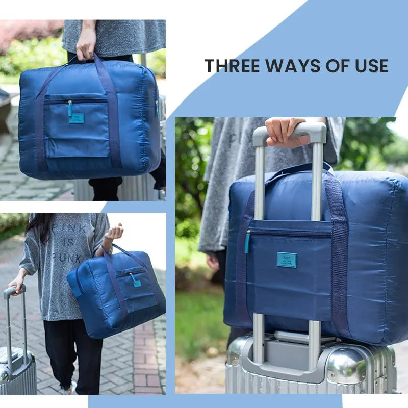 Lightweight Foldable Duffel Bag for Women and Men - Fashionable Travel Tote Carry-On Luggage Weekender