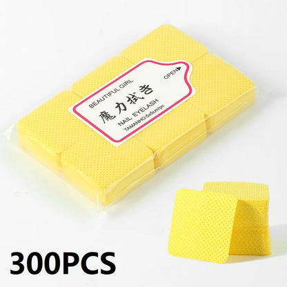 300PCS Lint-Free Nail Wipes – Cotton Pads for Manicure, Nail Cleaning & Salon Use