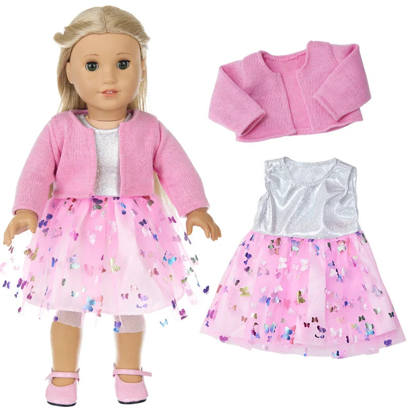 18-Inch Girl Doll Winter Coat — 43cm Baby Doll Jacket Outfit for Dressing