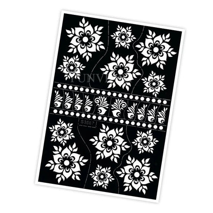 Reusable Henna Stencil Templates for Hand & Body – Floral Tattoo Stencils for Women, Weddings & Festivals Body Art Makeup Tools