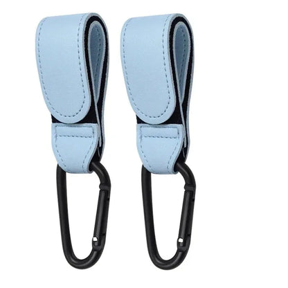 Leather Baby Stroller Hook Organizer – PU Adjustable Pram Hook & Diaper Bag Hanger for Travel & Baby Accessories Storage