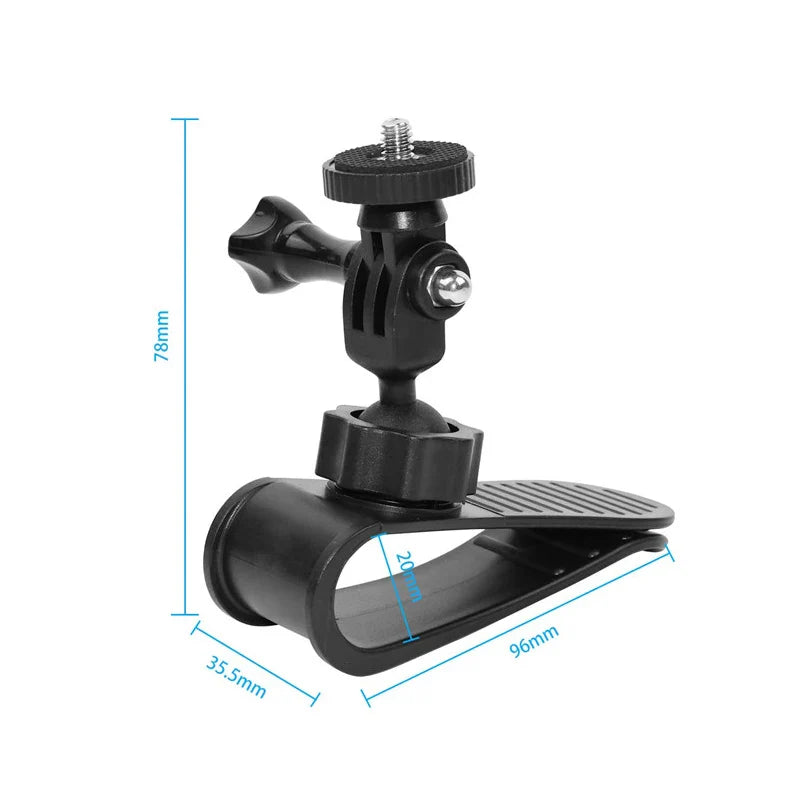 Car Camera Mount Sun Visor Clip – Holder for GoPro Hero 9-13, DJI Osmo Action 3-5 & Insta360 X3/X4 Accessories