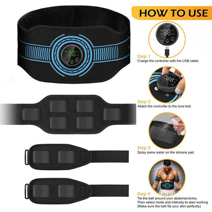 Smart Abdominal Muscle Trainer — EMS Toning Belt for Abs, Arms, and Legs Home Fitness Massage Equipment