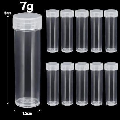 Mini Transparent Plastic Sample Bottles – Refillable Vials for Medicine, Pills, Cosmetics & Storage