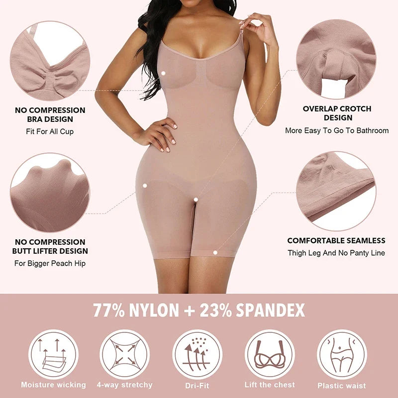 Women’s Colombian Full Body Shapewear - Seamless Compression Corset Butt Lifter Bodysuit with Tummy Control & Push Up Support