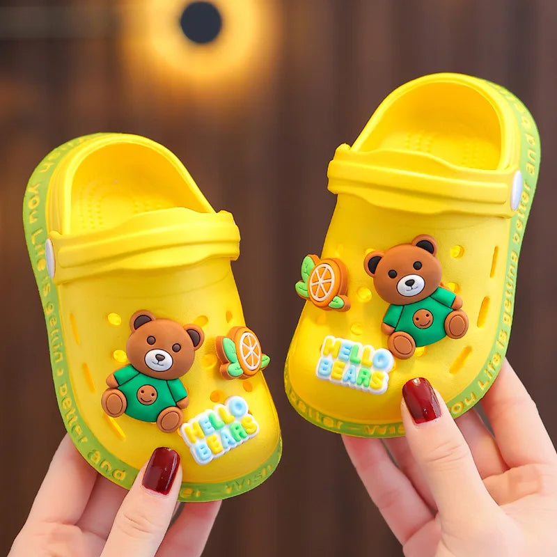 Kids Cartoon Summer Sandals - Soft Flat Heel Garden Shoes for Boys & Girls