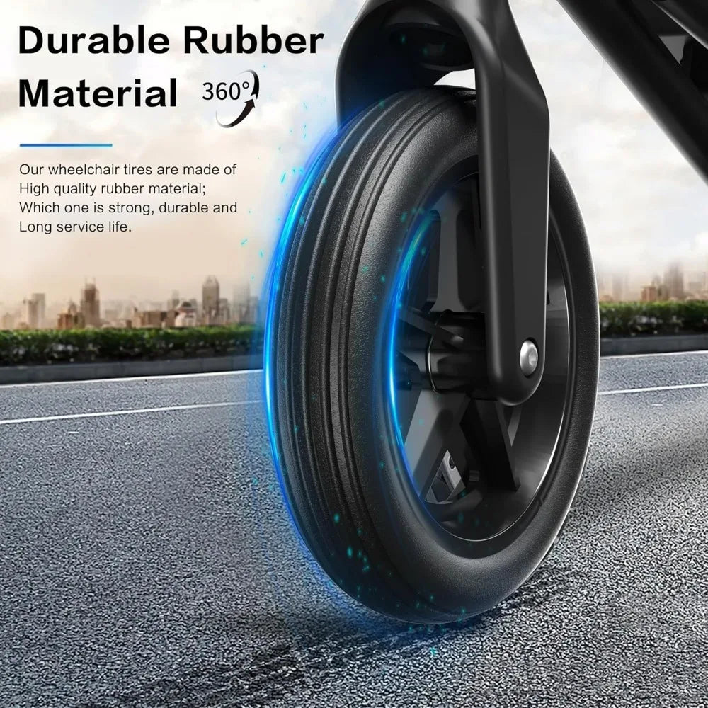 Foldable Electric Wheelchair for Adults — Intelligent Power Wheelchair with 15 Mile Long Range