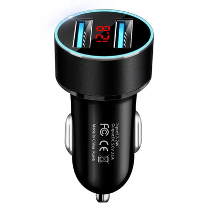 JMGC001A Intelligent Dual USB Car Charger - Multifunctional with Digital Display for Vehicle Charging