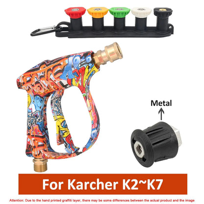 4350 PSI High-Pressure Water Gun - 1L Foam Cannon with 1/4" Quick Connect for Karcher K Series