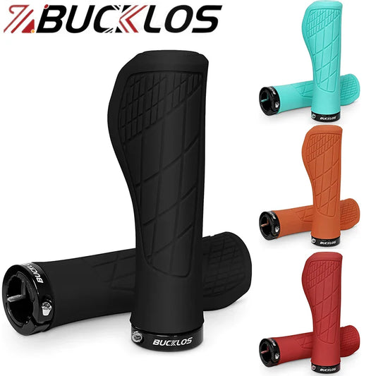 BUCKLOS Ergonomic MTB Handlebar Grips — Comfortable Soft Rubber Lock-On Bicycle Grips for Mountain Bikes