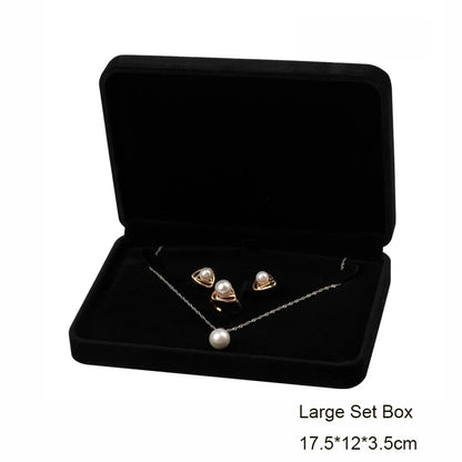 Black Velvet Jewelry Box - Full Range Storage for Rings, Earrings, Bracelets, Pendants, Necklaces, and Gifts
