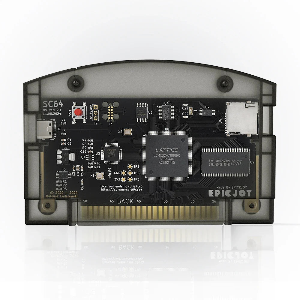 EPICJO SummerCart 64 Open Source N64 Game Card – 700+ Games & 64DD Compatibility, Includes Free 16GB SD Card for Nintendo 64
