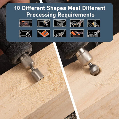 10Pcs HSS Rotary File Set for Metal & Woodworking – High-Speed Steel Milling Cutters Rat-Tail Rotary Burr Tool Kit for Precision Grinding