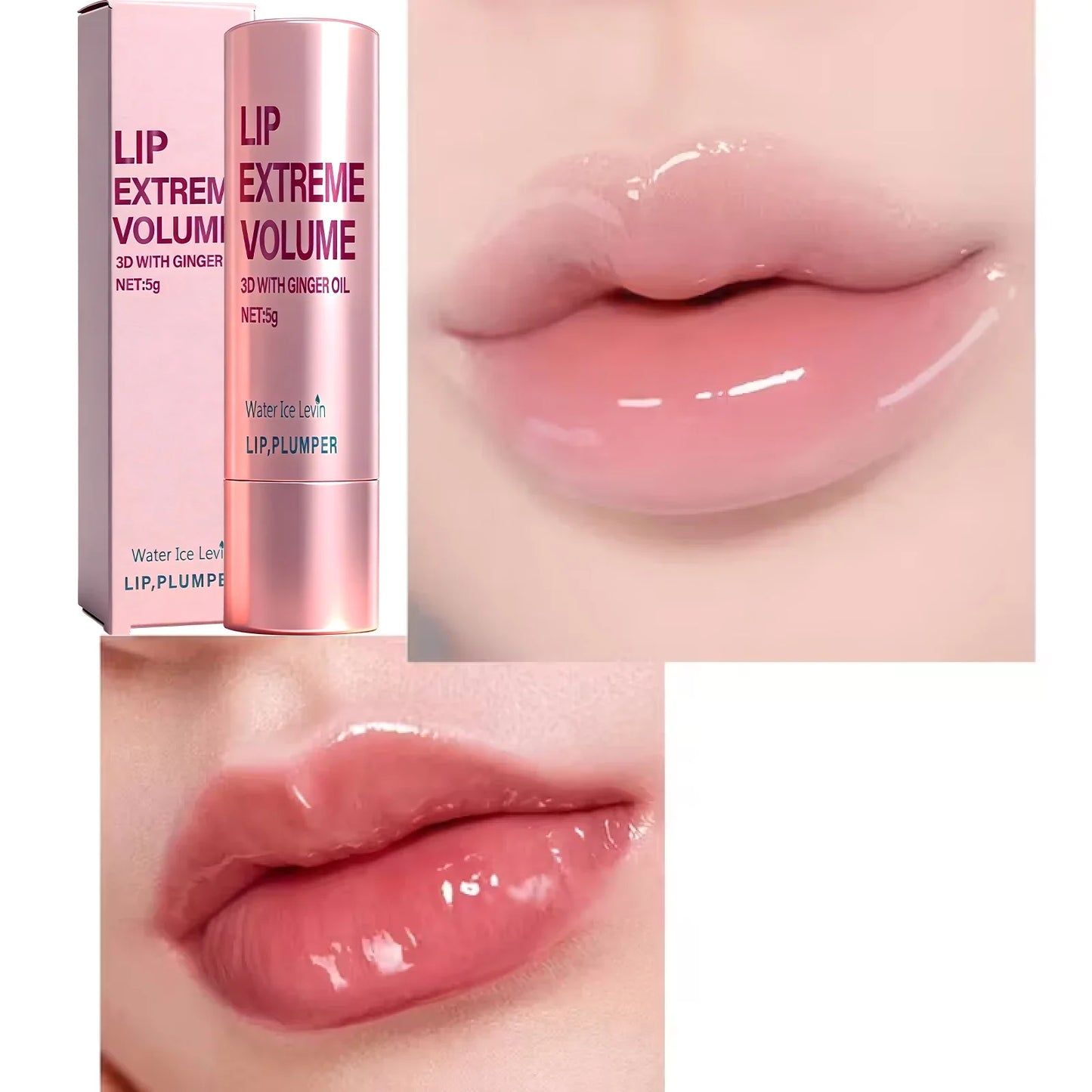 Plumping Lip Gloss Serum 5g with Ginger Oil – Moisturizing Non-Sticky Lip Care for Smooth, Soft & Voluminous Lips Enhancer