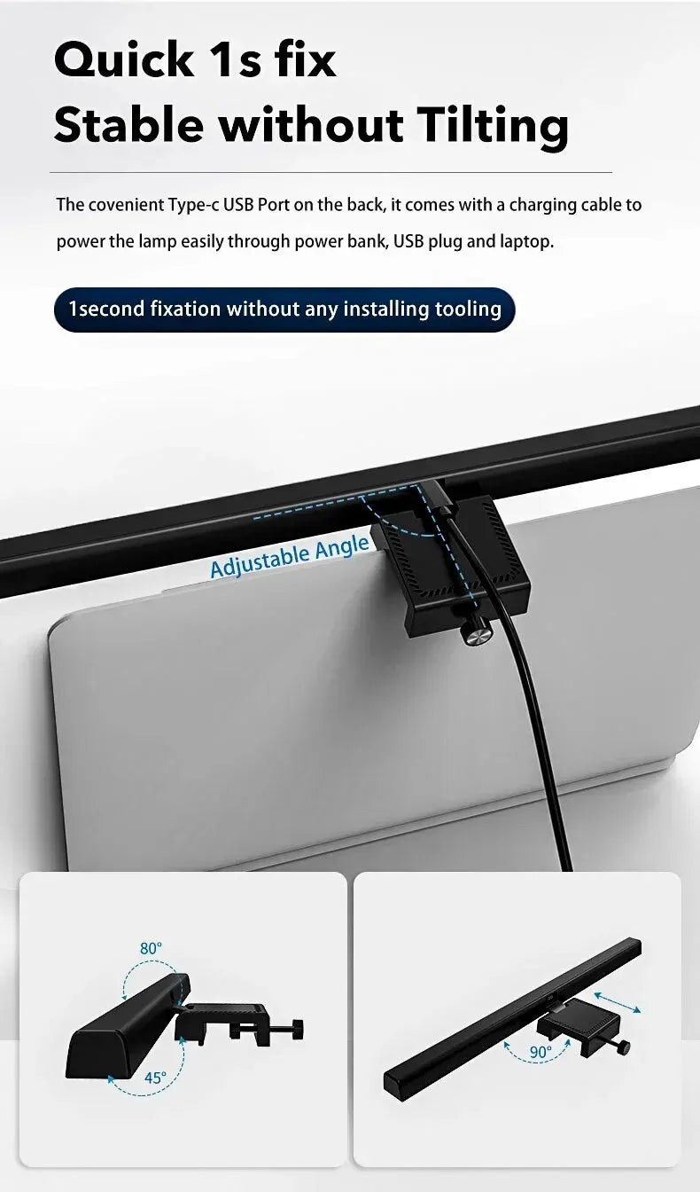 LED Monitor Light Bar Desk Lamp – 33cm & 50cm USB-Powered Dimmable Screen Light for Office & Reading