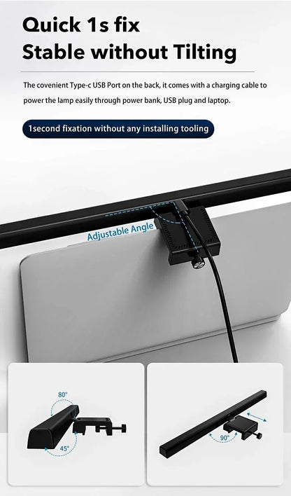 LED Monitor Light Bar Desk Lamp – 33cm & 50cm USB-Powered Dimmable Screen Light for Office & Reading