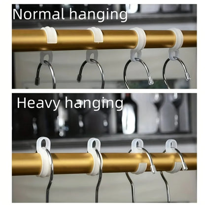 10/200PCS Windproof Hanger Hooks – Anti-Slip Clear Plastic Clothes Hooks for Drying Rack, Household Rod Buckles
