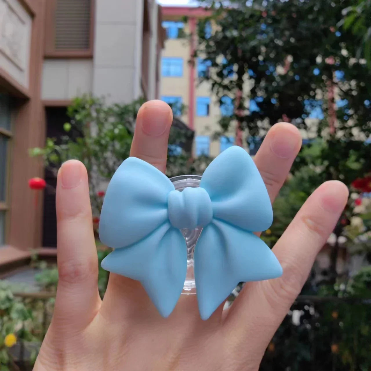 Cute Macaron Color Bow-Knot Smart Tok – Universal Phone Holder, Korean Style Grip Stand, Lazy Bracket for Smartphones