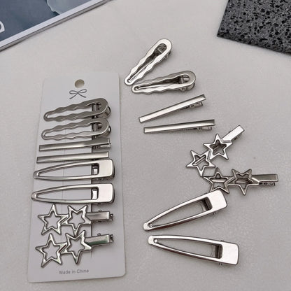Silver Metal Hair Clips for Women & Girls | Y2K Duckbill Hairpin, Bangs Side Barrettes