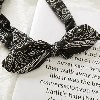 New Women's Suede Soft Print Headbands - Vintage Boho Cross Knot Elastic Hairbands, Solid Color, Girls Hair Accessories