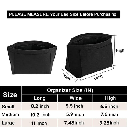 Longchamp Le Pliage S/ML Purse Organizer Insert — Custom Felt Liner with Multi-Compartment Bag Organizer