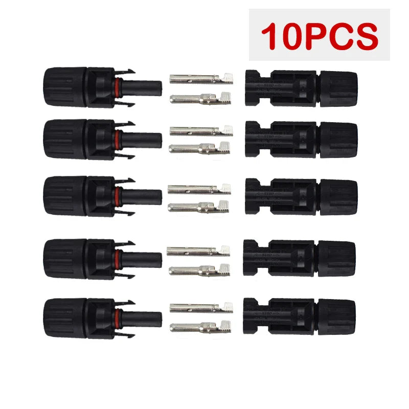 DC Solar Connector Kit 1000V 30A – IP67 Waterproof PV/MC Cable Connectors (5–200 Pcs, 2.5/4/6mm²)