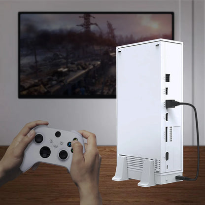DOBE LED High-Speed Cooling Stand for Xbox Series S – Vertical Console Holder with Cooling Fan & Indicator Light Accessory (White)