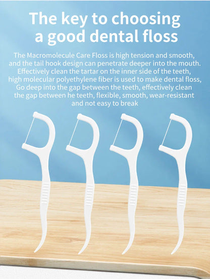 600/300/150/50PCS Ultra-Fine Toothpicks - Portable Disposable Floss for Deep Oral Care Cleaning