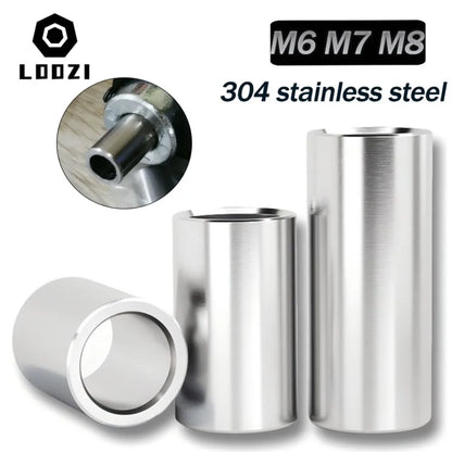 304 Stainless Steel Unthreaded Standoff Spacer Sleeves – M6/M7/M8 Hollow Bushing Washers (2–40mm Length) for Industrial Hardware Use