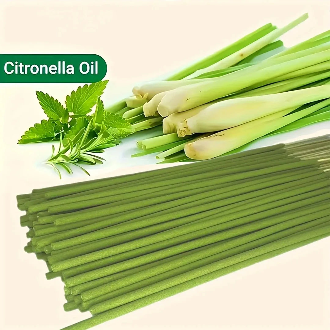 Extended Lemongrass Oil Incense Stick – 45-Minute Burning Artificial Wood for Home, Camping & Outdoor Air Purification