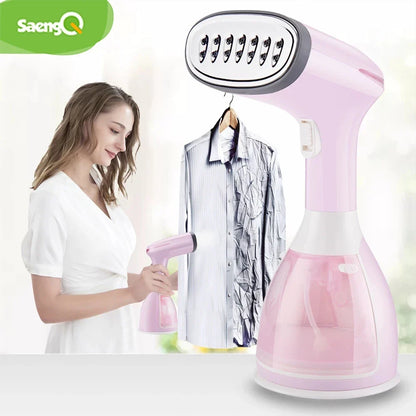 saengQ Handheld Garment Steamer – 1500W Electric Fabric Steamer, 280ml Portable Fast-Heat Vertical Steam Iron for Clothes