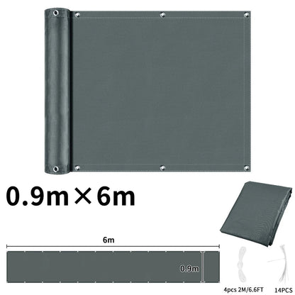 Balcony Privacy Screen Fence Cover with Grommets – Waterproof UV Protection Sunshade Cloth for Patio, Garden & Outdoor Shelter