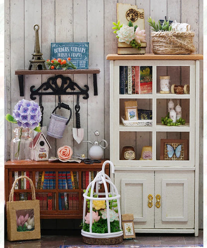 DIY Wooden Sunshine Greenhouse Cottage – Miniature Dollhouse Kit with Furniture for Friends' Gifts