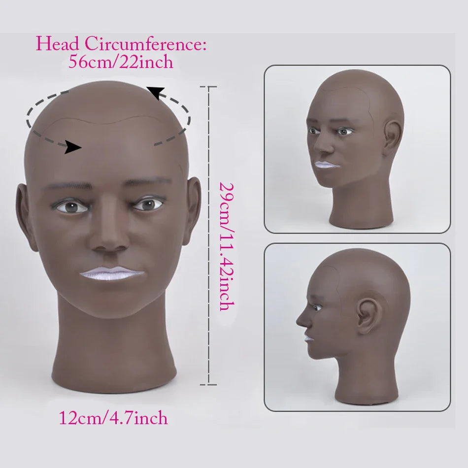 Mannequin Head Wig Stand — Adjustable Tripod Holder for Wig Making, Display, and Cosmetology Training